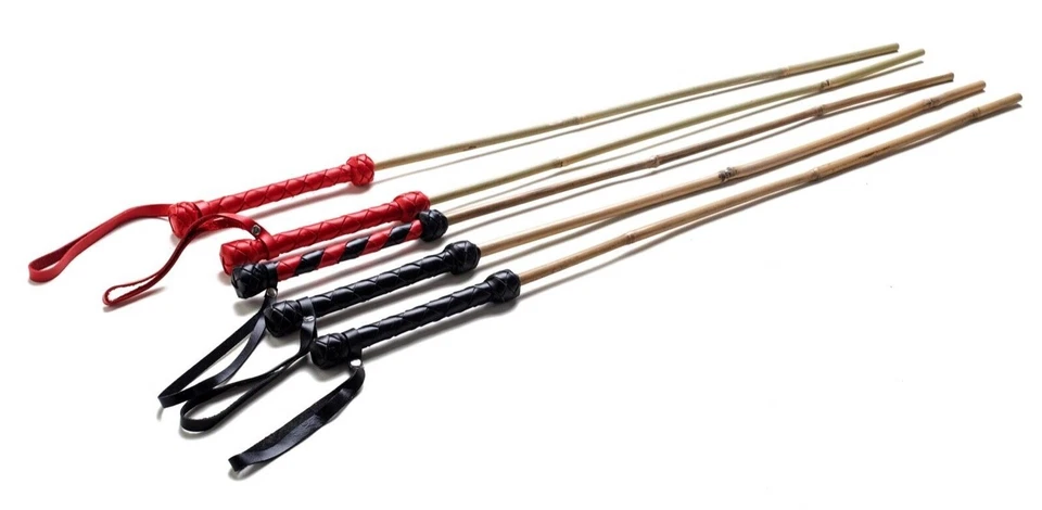 Sophisticated Bamboo Cane with Leather Handle for BDSM, Total Length 72cm - Image 3 of 4