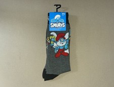 1 Pair Nickelodeon The Smurfs Crew Socks Fits Men  s Shoe Size 7-12 New With Tags