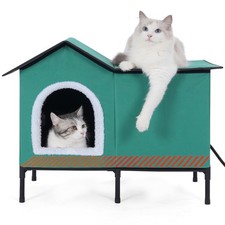 Elevated Heated Cat Shelter for Feral  Stray Outdoor Cats - Insulated, Warm ...