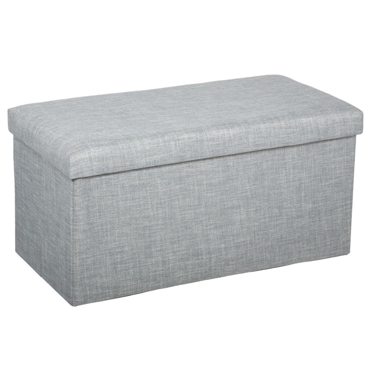 Banquette coffre pliante Tomaz 76cm gris clair pour salon