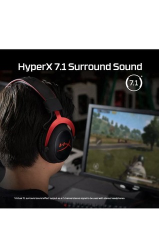 Auriculares con cable para juegos HyperX Cloud II funcionan con PC PS5 PS4 Xbox Series X rojo - NUEVO - Imagen 8 de 8