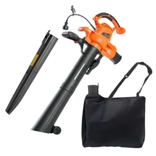 3-in-1 Electric Leaf Blower Vacuum Mulcher 250MPH 400CFM 12Amp w/ Bag