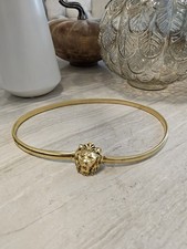 GOLDEN LION Head STRETCHY BELT ACCESSOCRAFT NYC Gold Tone Metal Twist Front, VTG