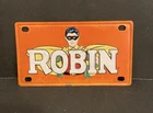 VINTAGE 1966 ROBIN Tin Litho Bike License Plate by MARX Made in Japan Metal