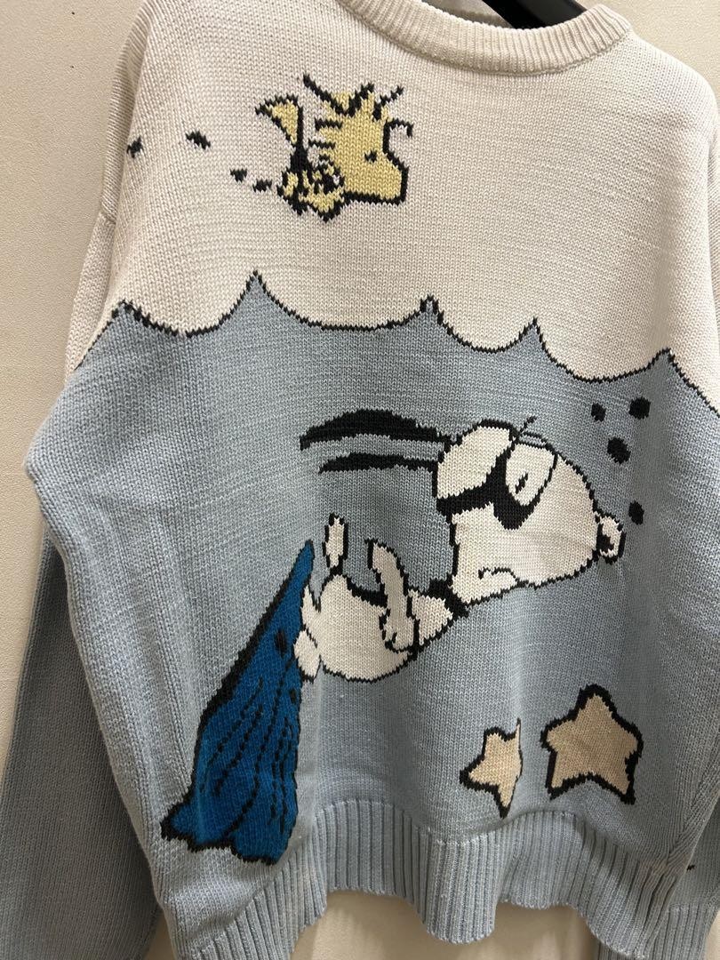 Vintage Peanuts Men's XL 80S 90S Snoopy Knit Sweater Xl Japan