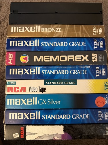 Mixed Lot of 10 Blank VHS Tapes For Recording