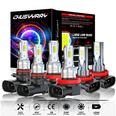 6X Led Headlight High&Low Beam + Fog Bulbs kit 6000K FOR Honda Accord 2008-2015