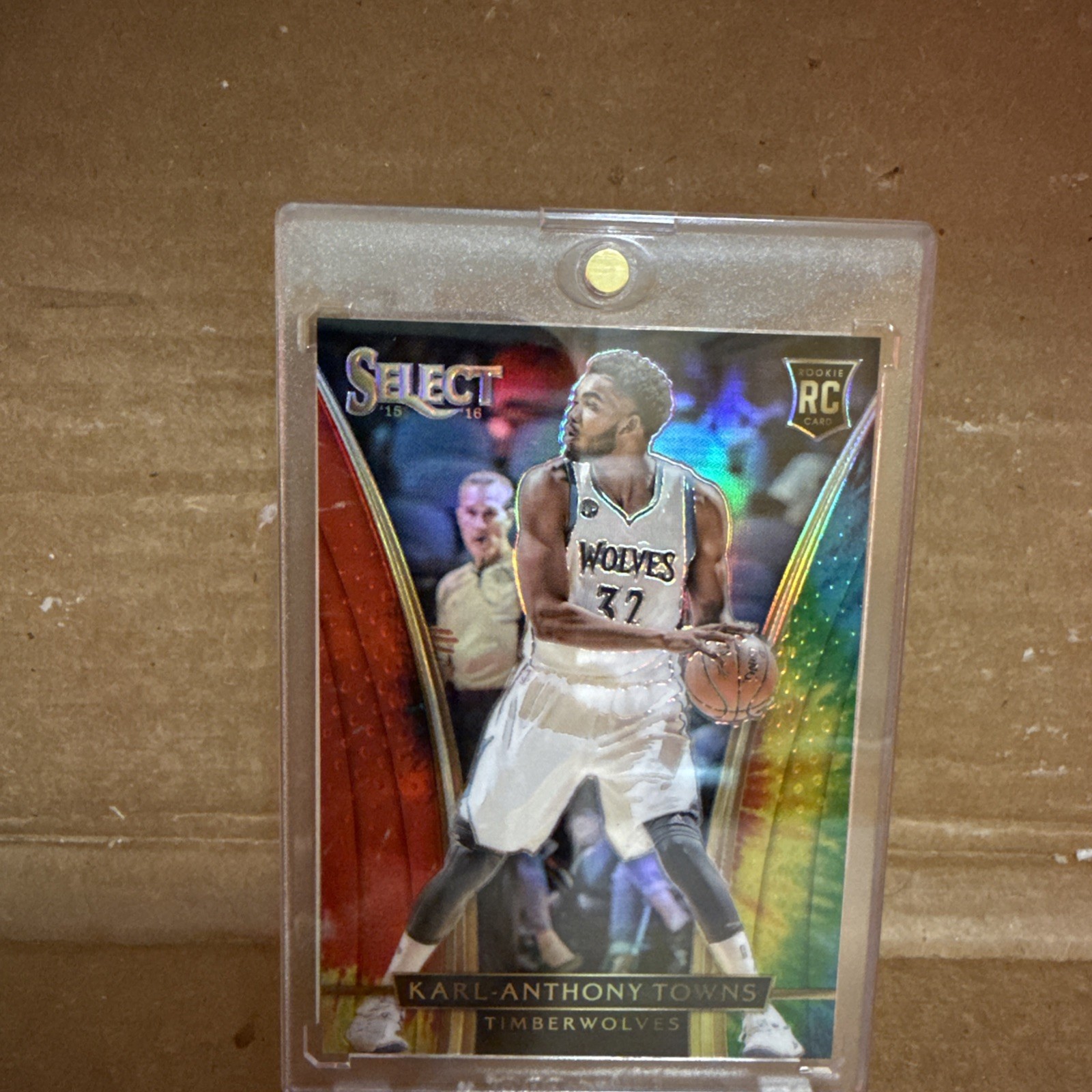2015-16 Panini Select Courtside Karl-Anthony Towns #268 Tie-Dye Prizm /25 RC KAT