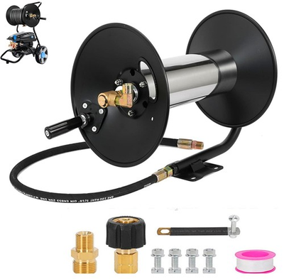 #ad Pressure Washer Hose Reel，100FT Power Washer Hose Reel 3 8quot; NPT Outlet Pipe H... $111.07