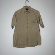 Vintage Harley Davidson Size Large Short Sleeve Button Up Work Shirt Staff