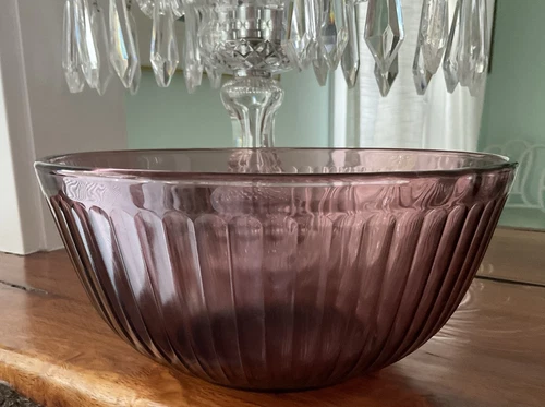 Vintage 90’s Pyrex Amethyst Purple 10 Cup Ribbed Mixing Bowl 7403-S, USA