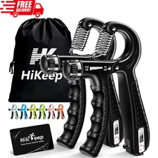 2 Hand Grip Strengthener Power Trainer Gripper Strength Adjustable Gym Exerciser