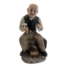 Vintage Capodimonte Figurine Stonemason Old Man Working Italian Italy Ornament