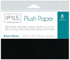 Gina K Designs Plush Papers 4.75"X6" 8/Pkg-Black Velvet