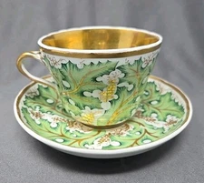 Antique KPM Berlin Grapes And Leaves Pattern Cup and Saucer C. 1850