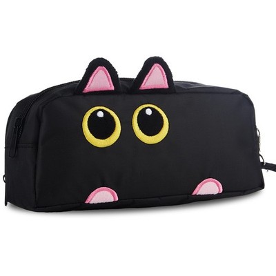 Large Capacity Pencil Case Cute 3D Cat Pencils Pouch Zipper Pen Bags Statione...