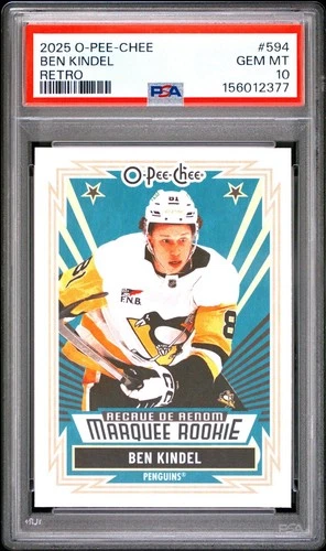 2025-26 O-Pee-Chee Marquee Rookie #594 BEN KINDEL RETRO PSA 10 POP 2