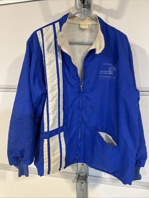   VTG 60 s Ebert Sportswear Racing Jacket Blue Conrail Safety Award Size Large