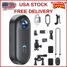 4K Mini Body Camera, 64GB Action Snap Cam, POV Snapcam, Thumb Size Hands-Free Re