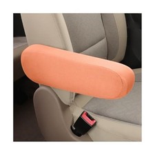 2PCS Car Front Seat Armrest Cover, Soft Breathable Fabric Elastic Light Orange