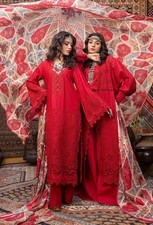 Charming Schiffli Dissolved Embroidered Lawn Suit with Digital Print Silk Dupata