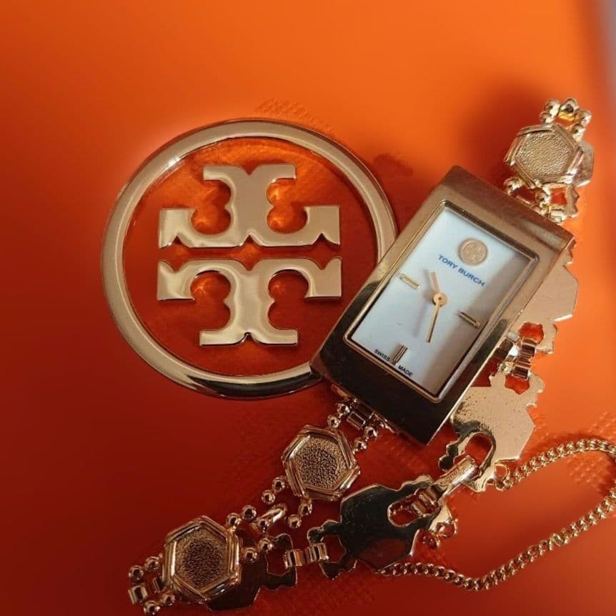Tory Burch Rectango Gold Ladies Watch Automatic 34mm Water-Resist Used thumbnail 2