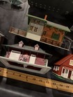 Large Lot Vintage Model Train Stuctured Homes Trees Lights + 5 Lionel Cars O NIB — photo 10
