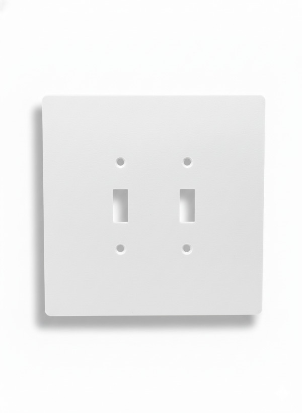6"x6" Oversize Electric Toggle Light Switch Cover Plate, Large, 2-Gang, White