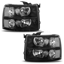 Fit 2007-2013 Chevy Silverado 1500 2500 Hd Black Housing Headlights Left Right