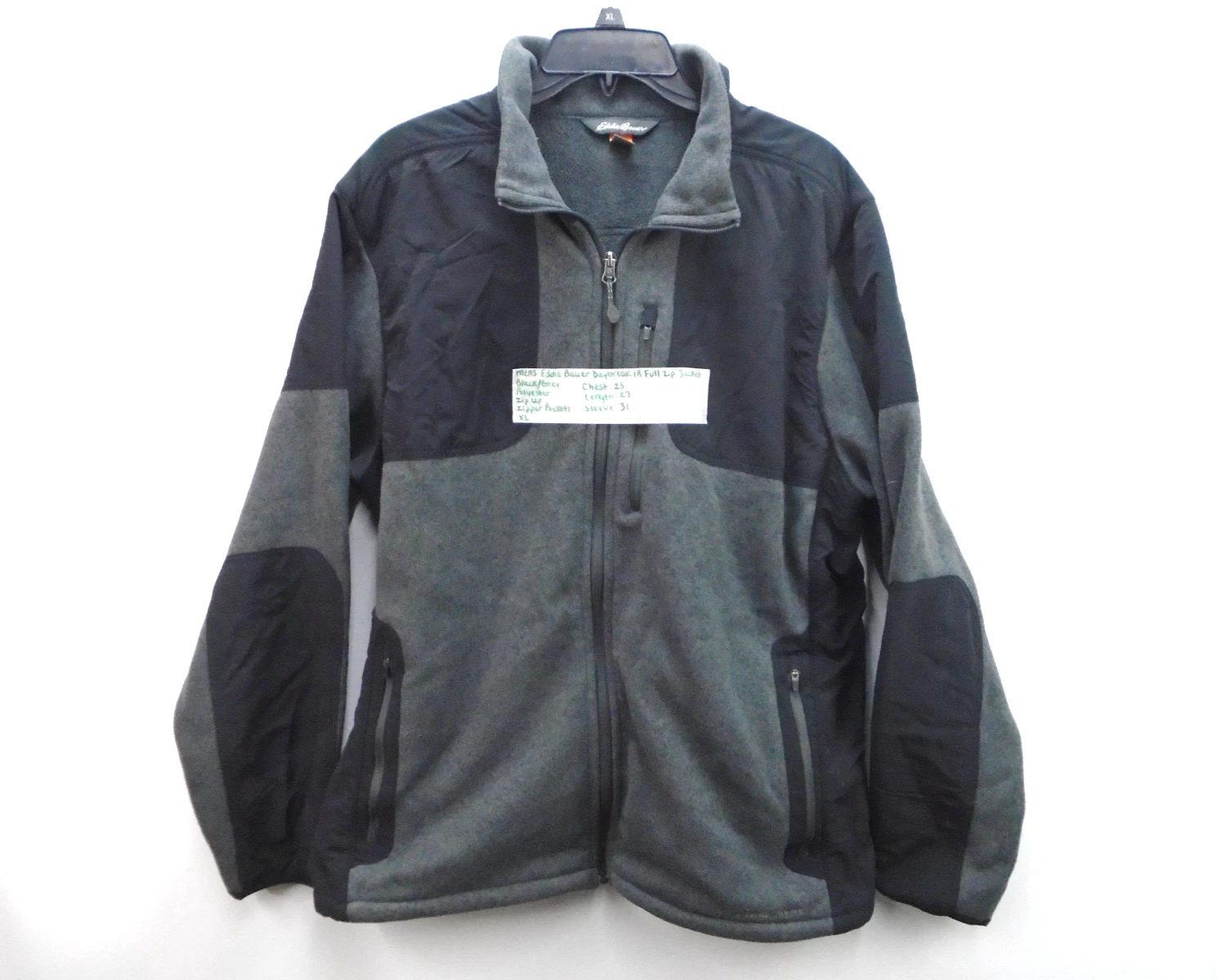 Eddie Bauer Daybreak Jacket Mens Size XL Full Zip Fleece Jacket Logo Two Tone