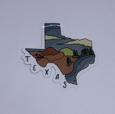 Texas State Map Sticker Sun Rise Travel Art Decal Vinyl Country Souvenir Tc9