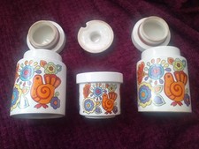 Vintage Lord Nelson Pottery Gaytime Pots X3 1970s Retro
