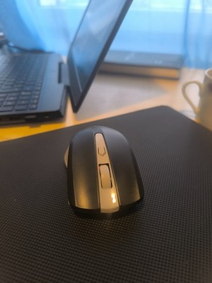 Wireless Optical Mouse Ergonomic 2.4GHz USB Black Gray   Good Condition