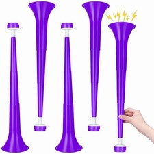 4 Pieces Stadium Horn, 21 Inch Collapsible Vuvuzela Trumpet for Adult Sportin...