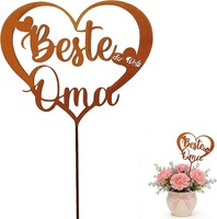 Gartenstecker Rost Herz Oma Geschenk Muttertag Geburtstag Wetterfest Gartendeko