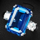 925 Sterling Silver Handmade Rings Twinkling Swiss Blue Topaz 7.35Ct Size 6.5