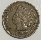 1904 Indian Head Cent Penny 122 Year Old Coin M326
