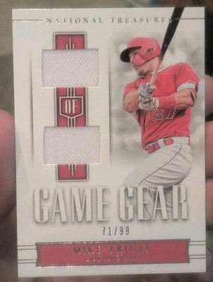 2018 Panini National Treasures - Game Gear Mike Trout #GG-MT Duals /99 Game Used