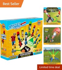 Toys Rocket Launcher for Kids - Launch up to 100 Ft, 8 Multi-Color Foam Rocke...