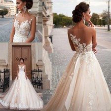 Champagne Wedding Dresses Lace Applique Tulle Detachable Beaded Bridal Gown