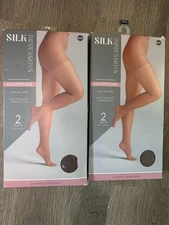 Silk Impressions 4 Pair Women's High Waist Pantyhose Coffee Bean 40 Denier 3XL