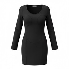 Sophomore Black Long Sleeve Dress Size S Bodycon Cocktail Evening Minimalist