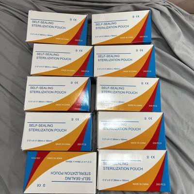 （Clearance）2000 pcs=10 box Self Seal Sterilization Pouch Pouches Bag 3.5'' x 6.5