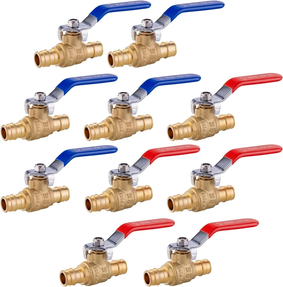 Full Port 1/2" Pex Brass Ball Valve, 10 Pack, cUPC Certified - Image 3 of 4