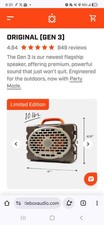 NIB Turtlebox Gen 3 Portable Speaker Delta Brown New limited edition party mode
