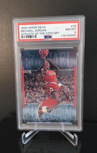 PSA 8 🔥 MICHAEL JORDAN 1999 Upper Deck Athlete Of The Century #28 HOF Nm- Mint