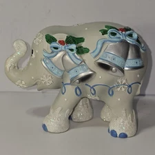 Rare Christmas ElephantParade SilverBells Animal Figurine Westland W/Certificate
