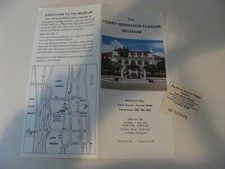 Henry Morrison Flagler Museum Palm Beach Florida Brochure & ticket stub 1983