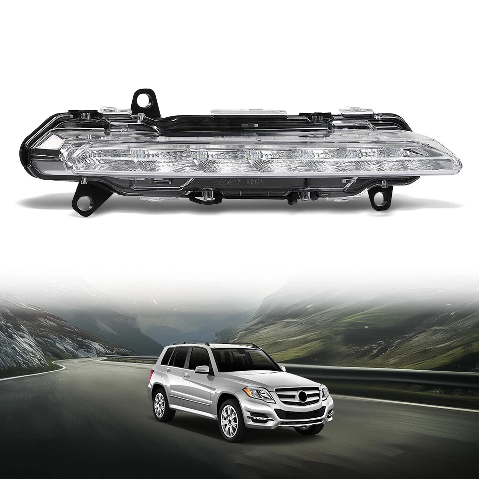 Luz de circulación diurna LED apta para Mercedes Benz C300 S550 GLK350 C250 lado derecho Foto 2 de 4