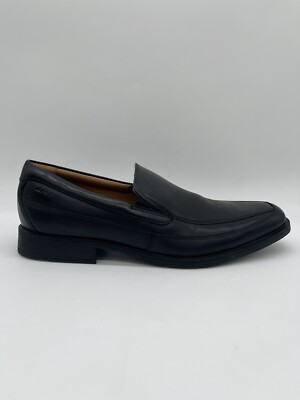 Clarks Tilden Free Black Leather Slip-On Dress Loafer Size 